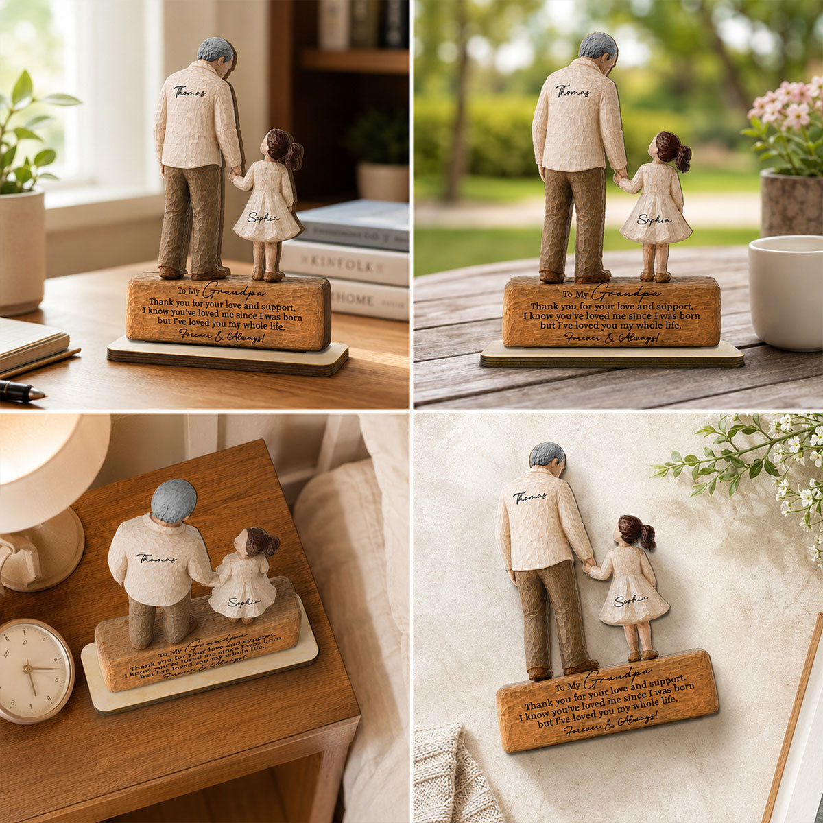 I've Loved You My Whole Life Grandpa 2D Flat Printed - Personalized 2-Layered Wooden Plaque - Sentimental Gift For Grandpa