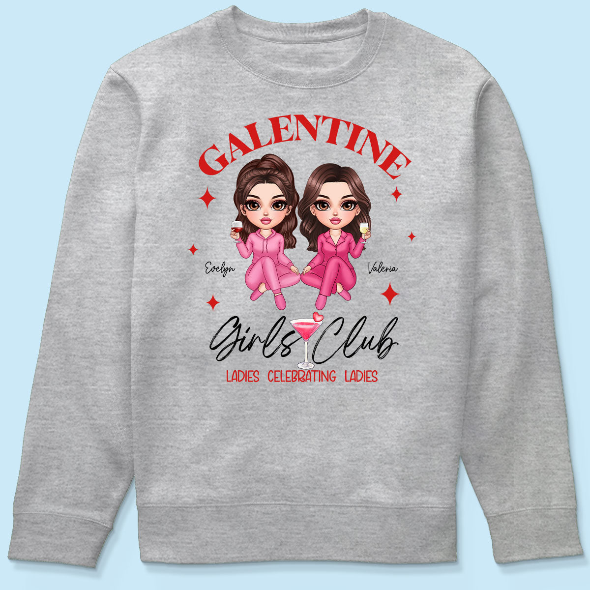 Galentine Girls Club Pajamas Girls Personalized Shirt, Shirt, Social Club, Besties Gift