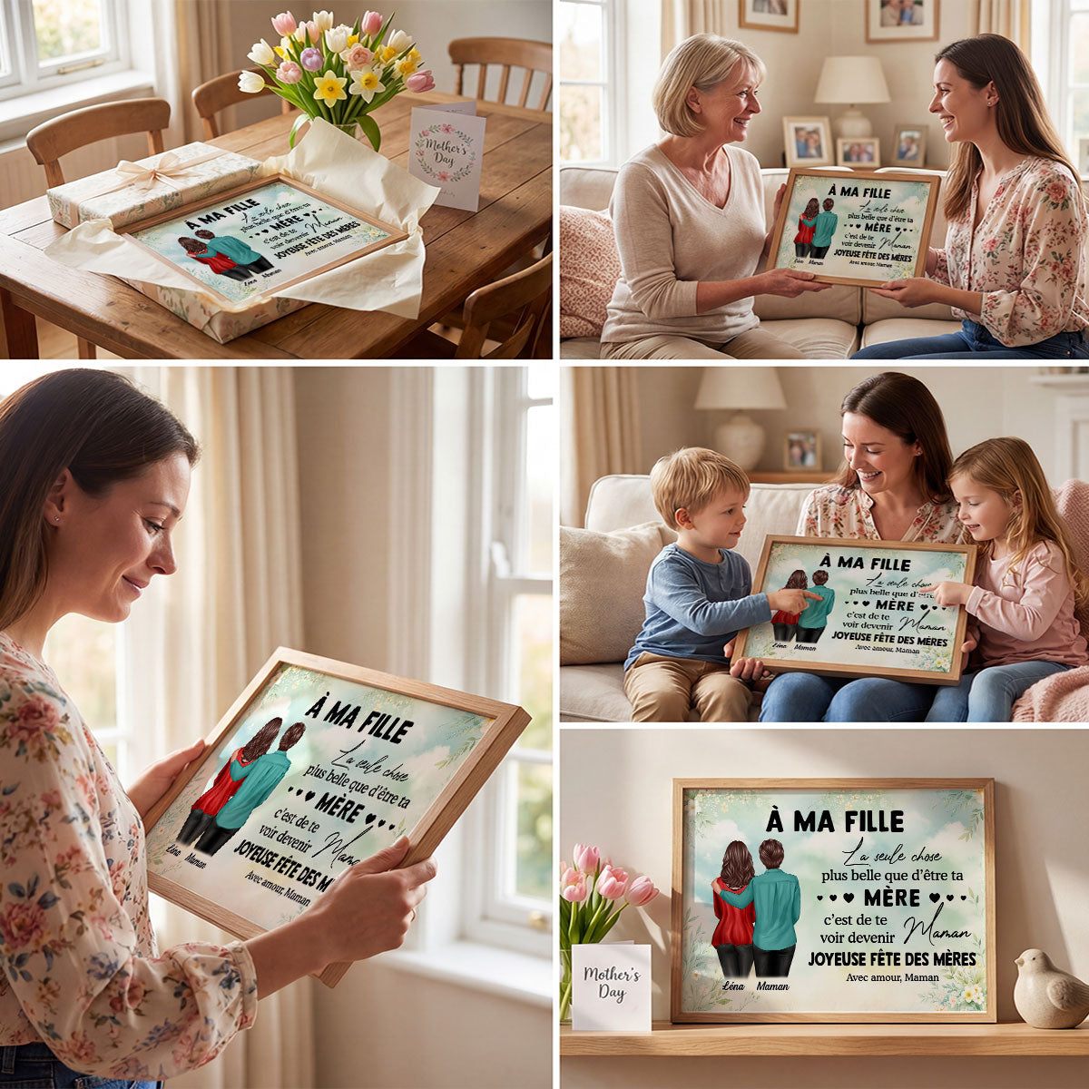 ma fille – Te voir devenir maman – Affiche personnalise – Cadeau de Fte des Mres pour ma fille