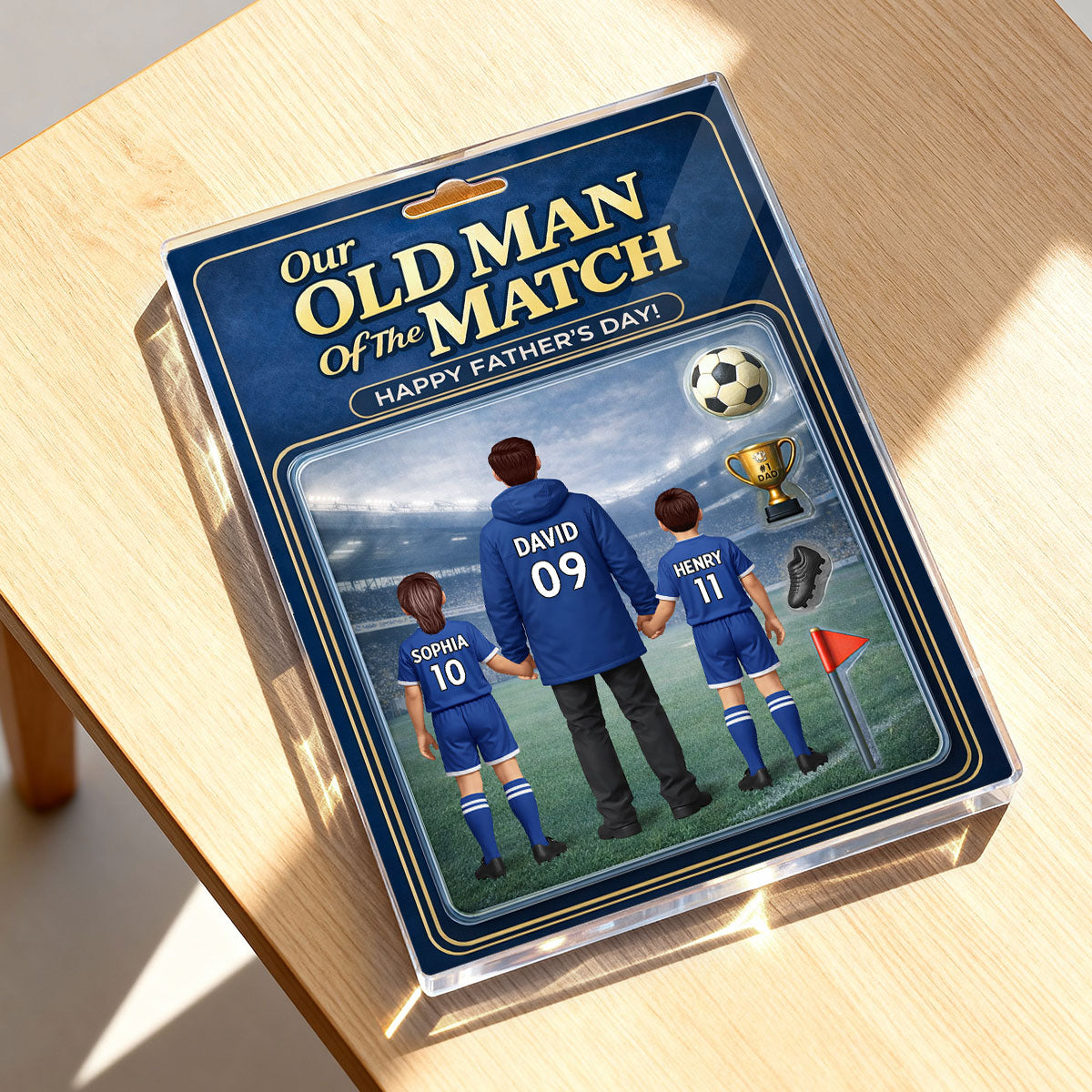 My Old Man Of The Match - Personalised Acrylic Block Plaque - UK Gift For Football Dad