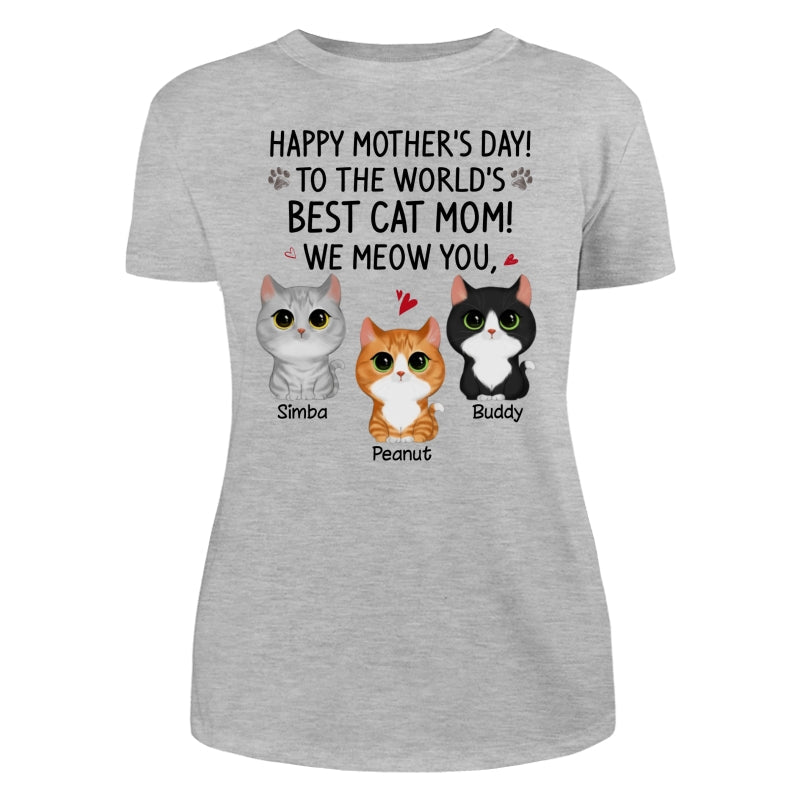 Happy Mother‘s Day Best Cat Mom Watercolor Cute Cats Personalized Shirt