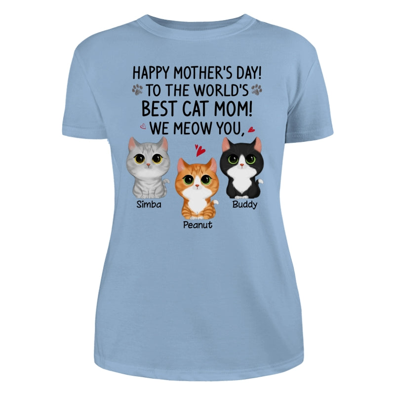 Happy Mother‘s Day Best Cat Mom Watercolor Cute Cats Personalized Shirt