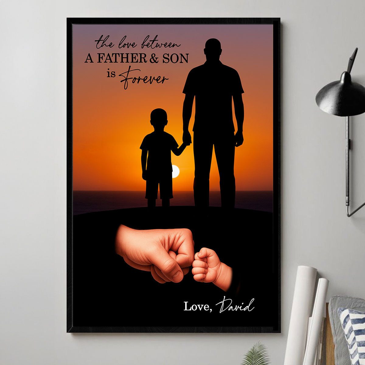 The Love Between a Father and His Daughter Son is Forever Personalized Poster, Father's Day Gift for Dad