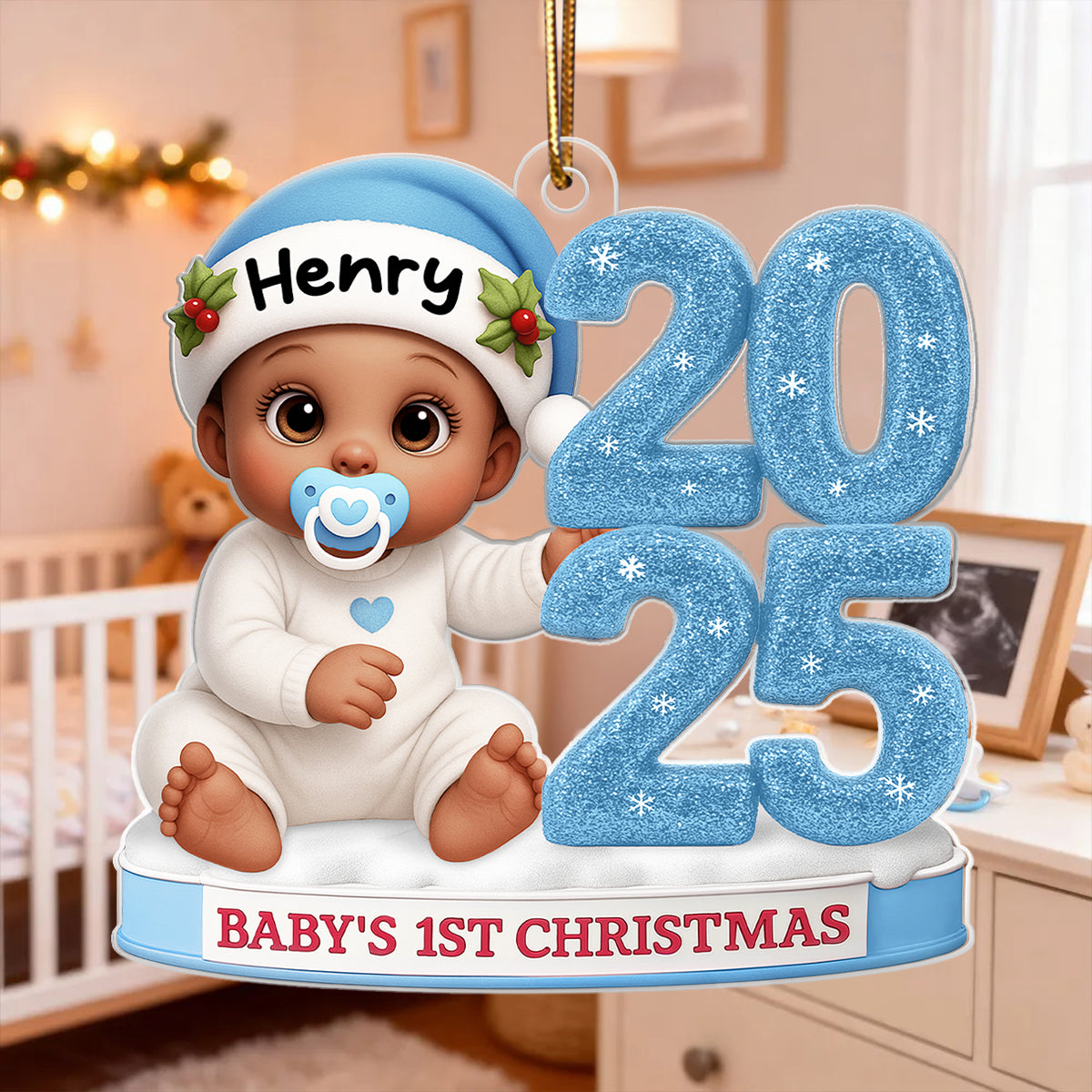 Baby's 1st Christmas 2025 - Personalized Acrylic Ornament - Unique Christmas Gift For New Parent, Newborn Keepsake