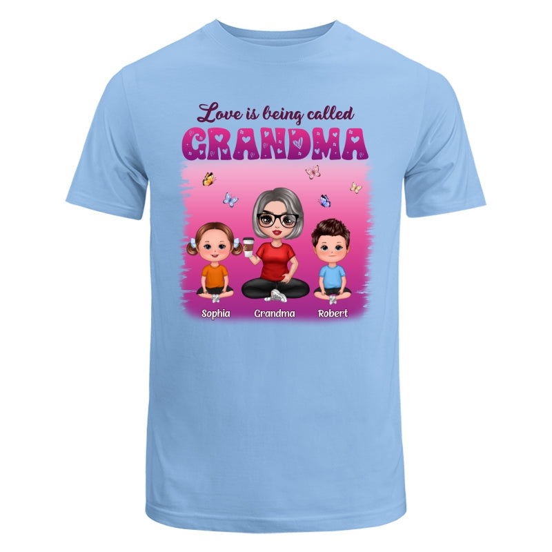 Colorful Love Is Being Call Grandma Sitting Kids Personalized Shirt