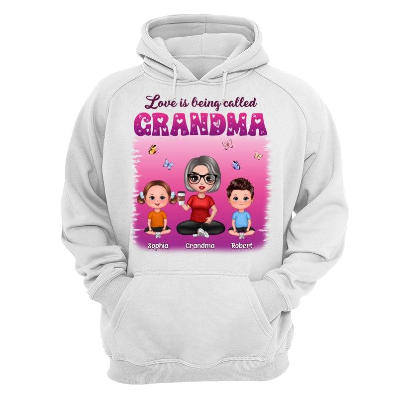 Colorful Love Is Being Call Grandma Sitting Kids Personalized Shirt