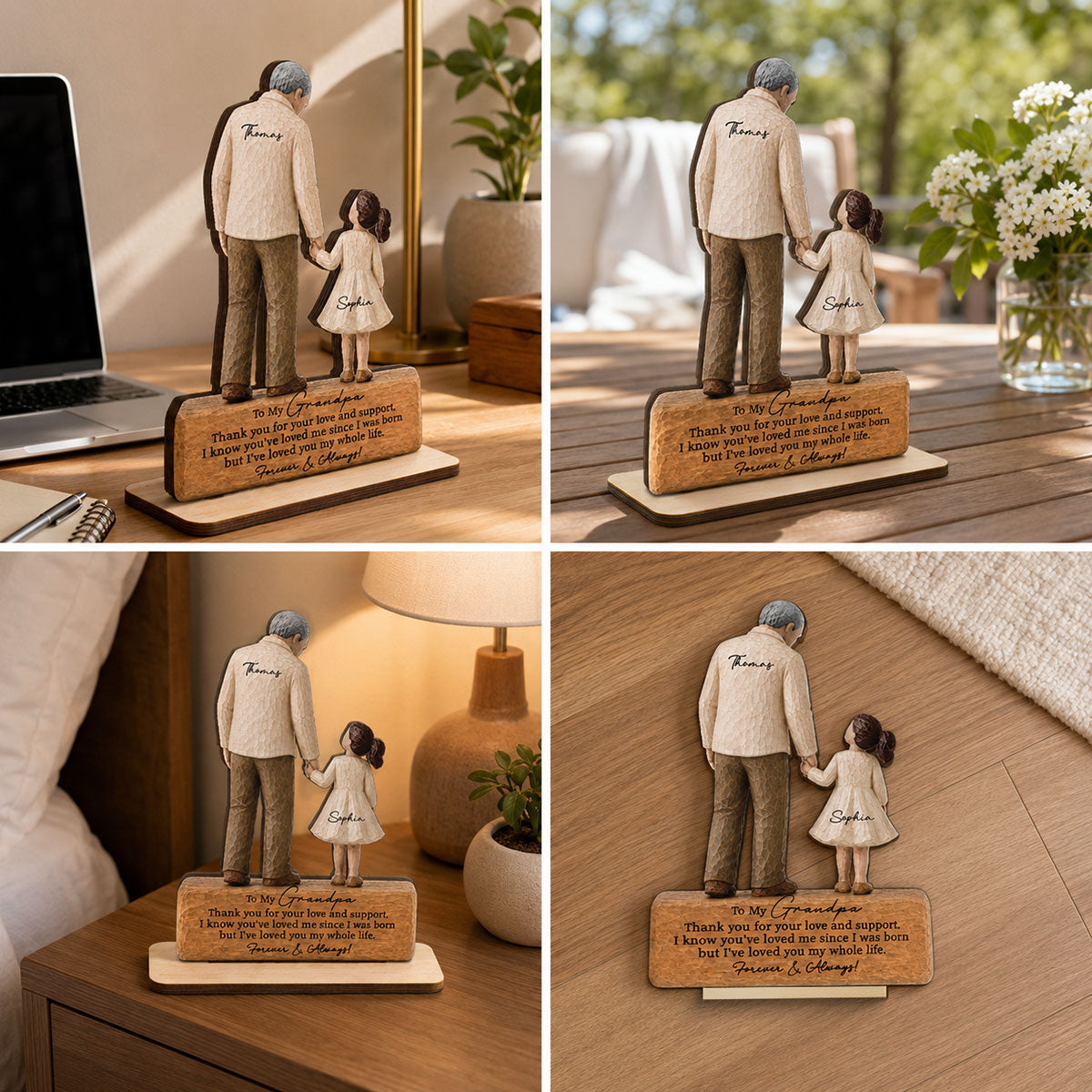 I've Loved You My Whole Life Grandpa 2D Flat Printed - Personalized 2-Layered Wooden Plaque - Sentimental Gift For Grandpa