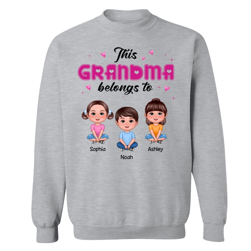 This Grandma Mom Belongs To Pretty Doll Kids Personalized Shirt
