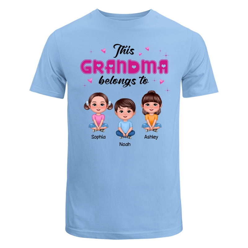 This Grandma Mom Belongs To Pretty Doll Kids Personalized Shirt