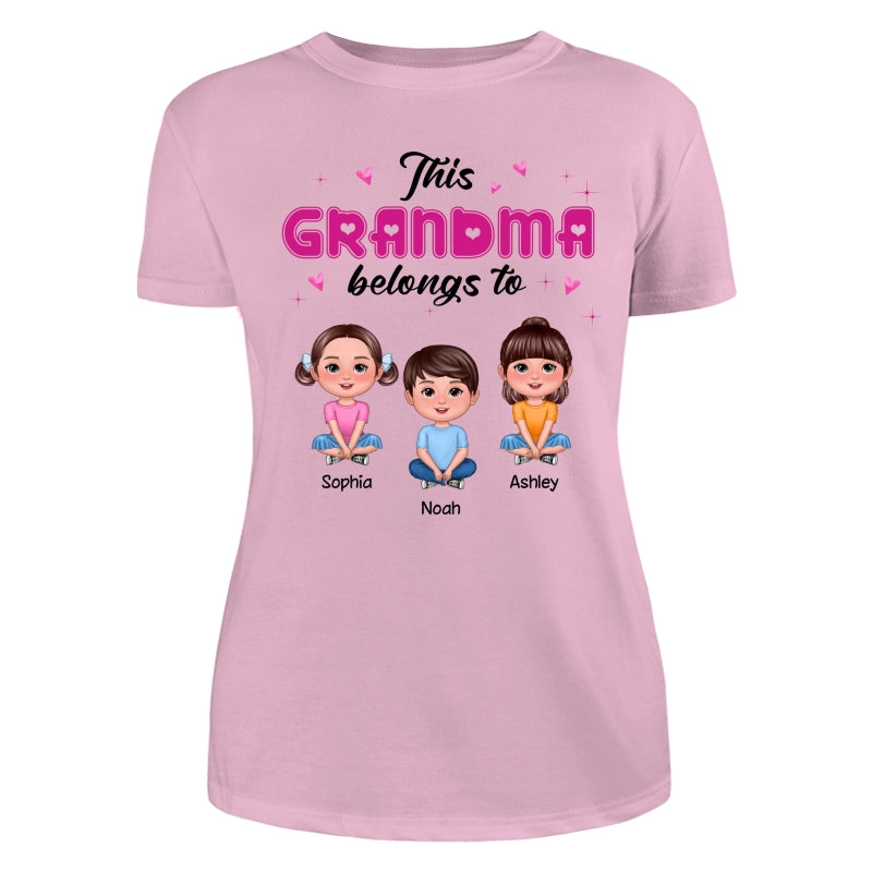 This Grandma Mom Belongs To Pretty Doll Kids Personalized Shirt