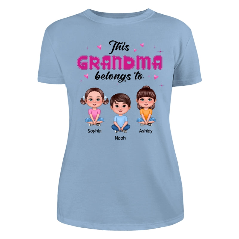 This Grandma Mom Belongs To Pretty Doll Kids Personalized Shirt