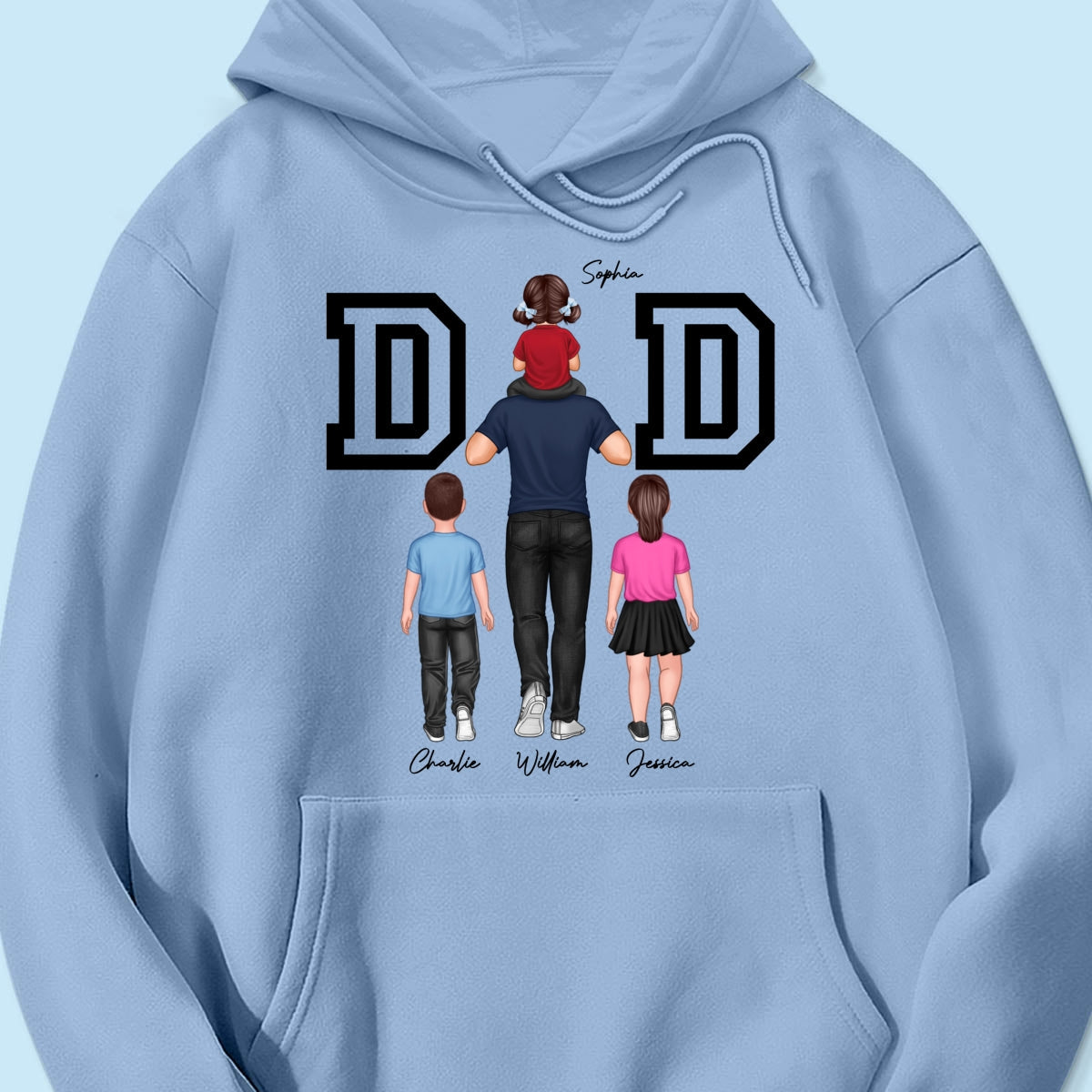 DAD Piggy Back Happy Father‘s Day Personalized Shirt