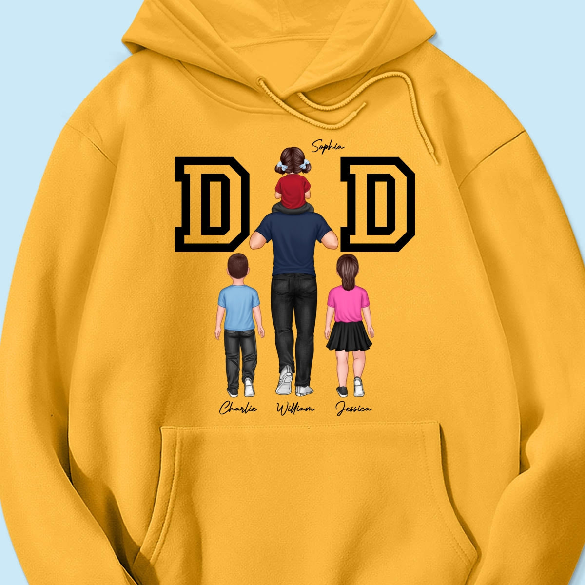 DAD Piggy Back Happy Father‘s Day Personalized Shirt
