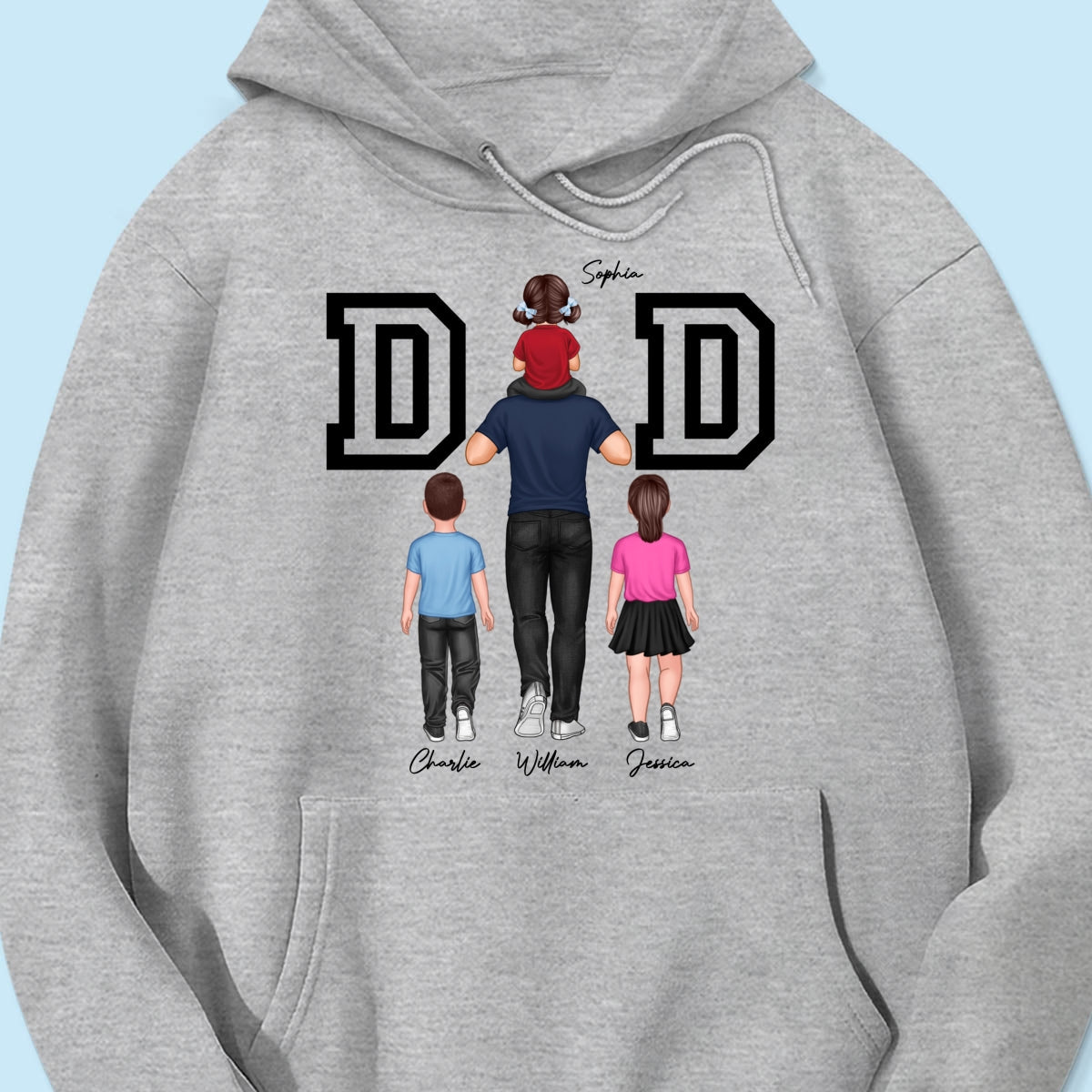 DAD Piggy Back Happy Father‘s Day Personalized Shirt