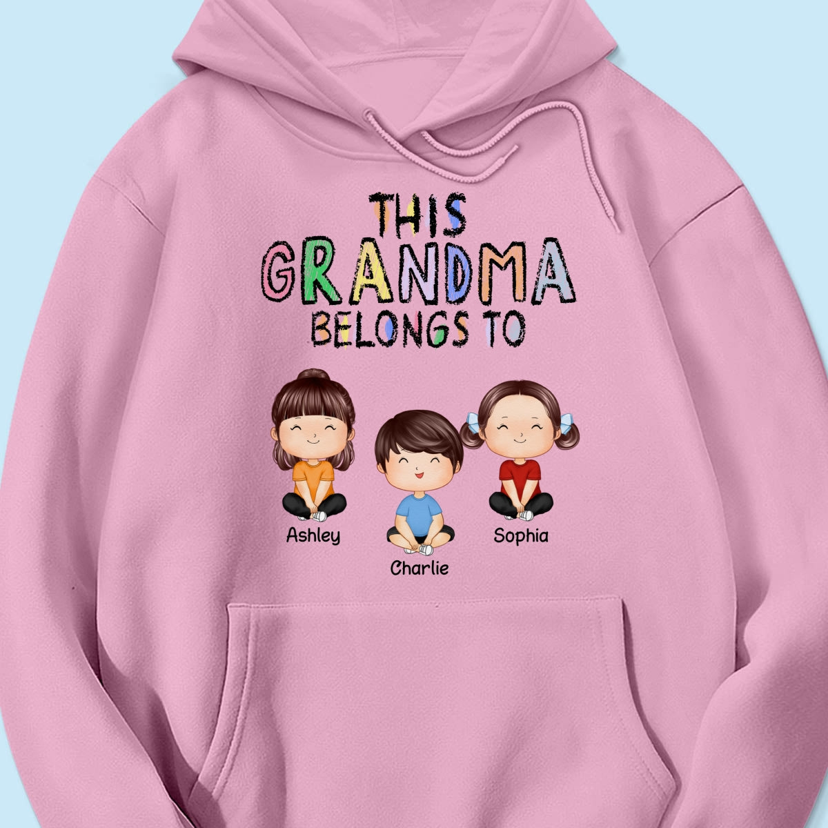 This Grandma Belongs To Grandkids Crayon Personalized Shirt