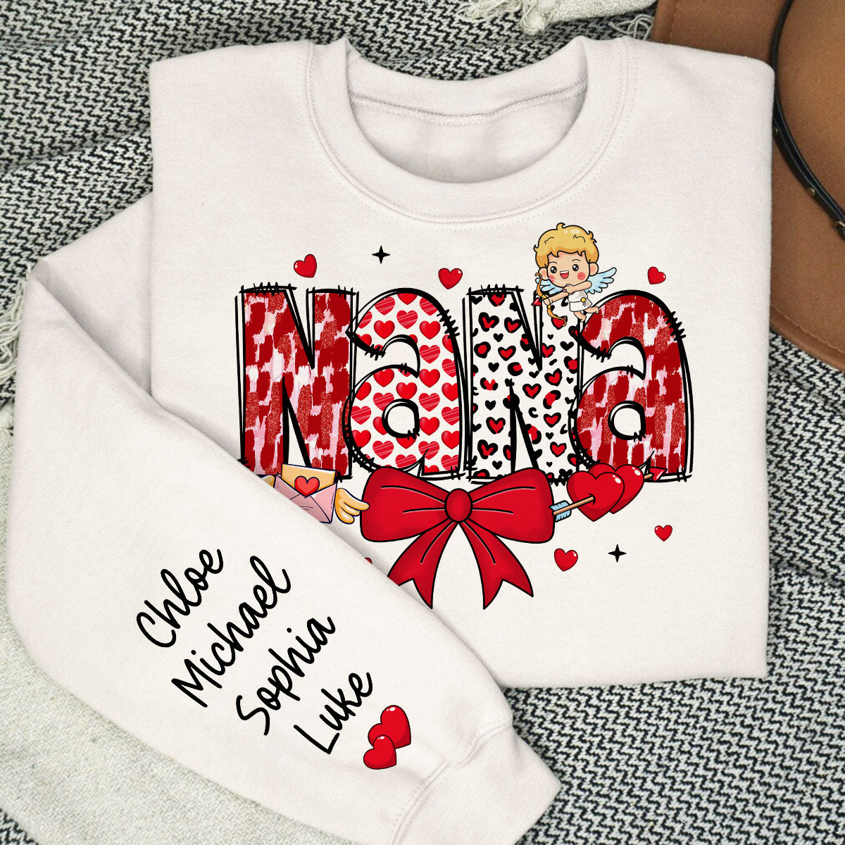 Grandma Personalized Sleeve Printed Sweatshirt, Gift For Grandma