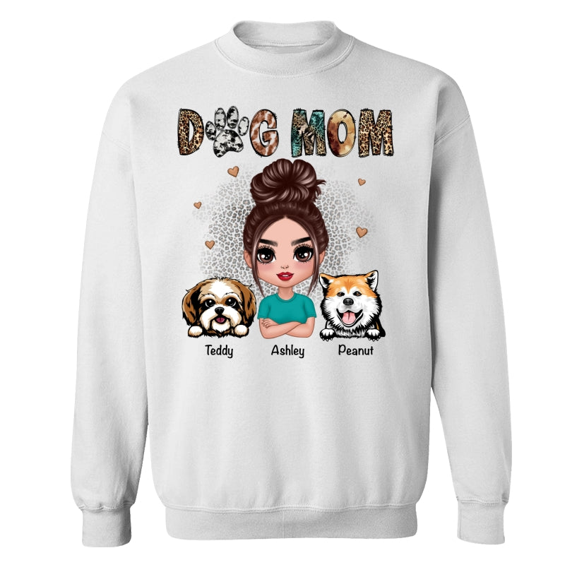 Animal Patterns Dog Mom Peeking Dogs Personalized Shirt