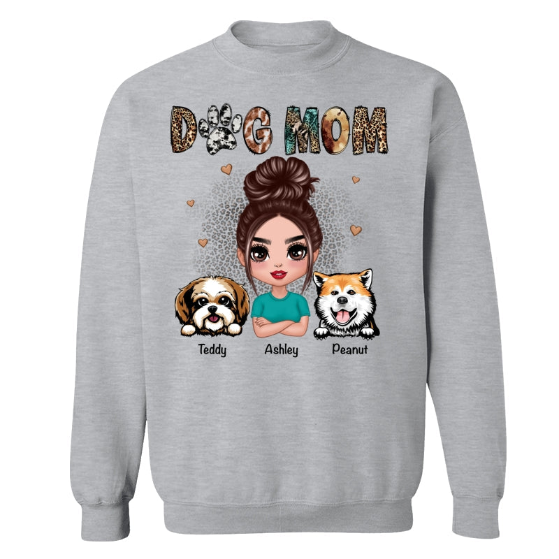 Animal Patterns Dog Mom Peeking Dogs Personalized Shirt