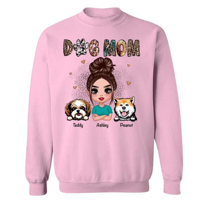 Animal Patterns Dog Mom Peeking Dogs Personalized Shirt