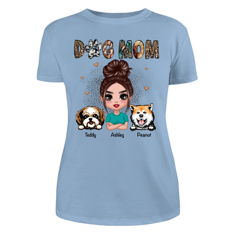Animal Patterns Dog Mom Peeking Dogs Personalized Shirt