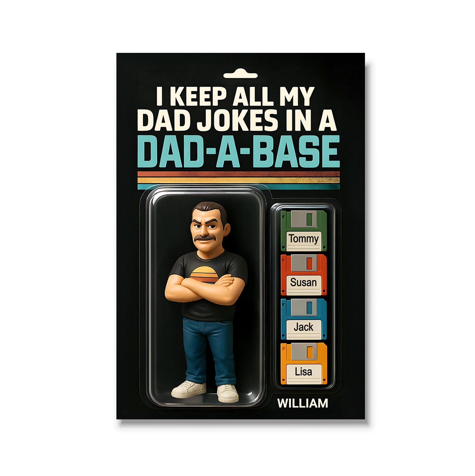 I Keep All My Dad Jokes in a Dad-a-base Custom Action Figure Personalized Poster, Funny Father's Day Gift for Dad