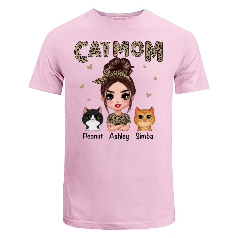 Leopard Shirt Doll Cat Mom With Peeking Watercolor Cute Cats Personalized Shirt
