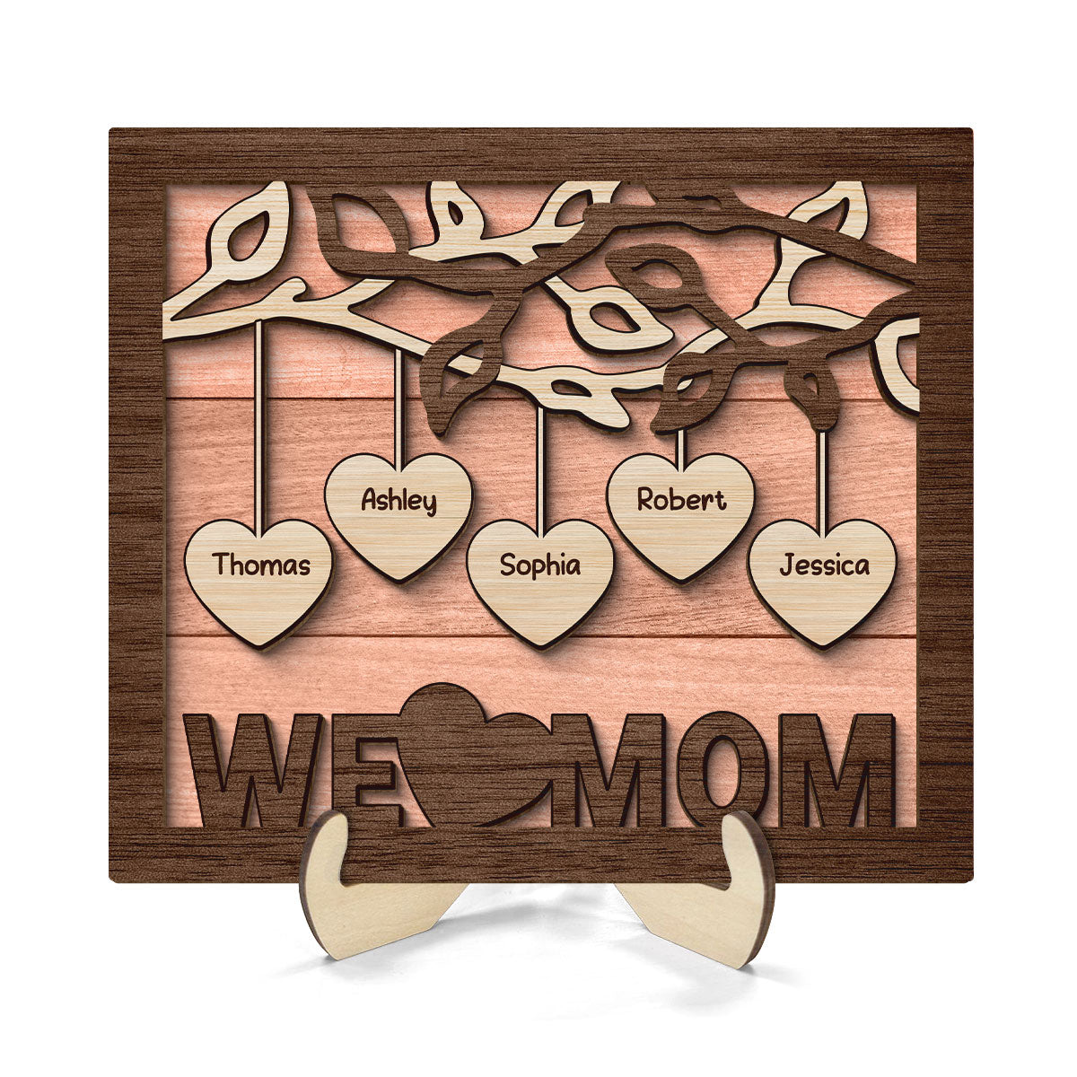 We Love Grandma Personalized 2-Layer Wooden Plaque