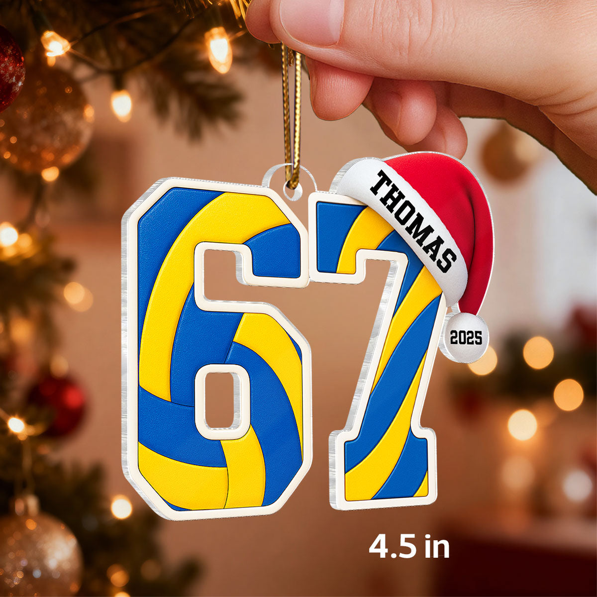 Funny Six Seven 67 Sports - Personalized Acrylic Ornament - Funny Teenager Christmas Gifts, Teen Slang