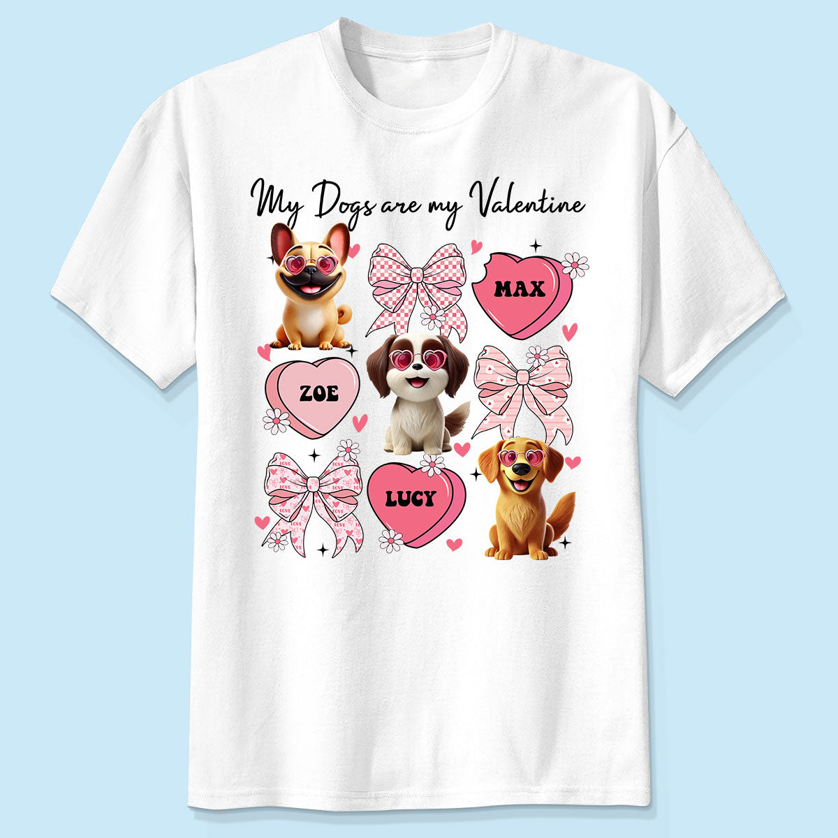 My Dogs Are My Coquette Cute Cartoon Dog Gift For Dog Lover Personalized Shirt