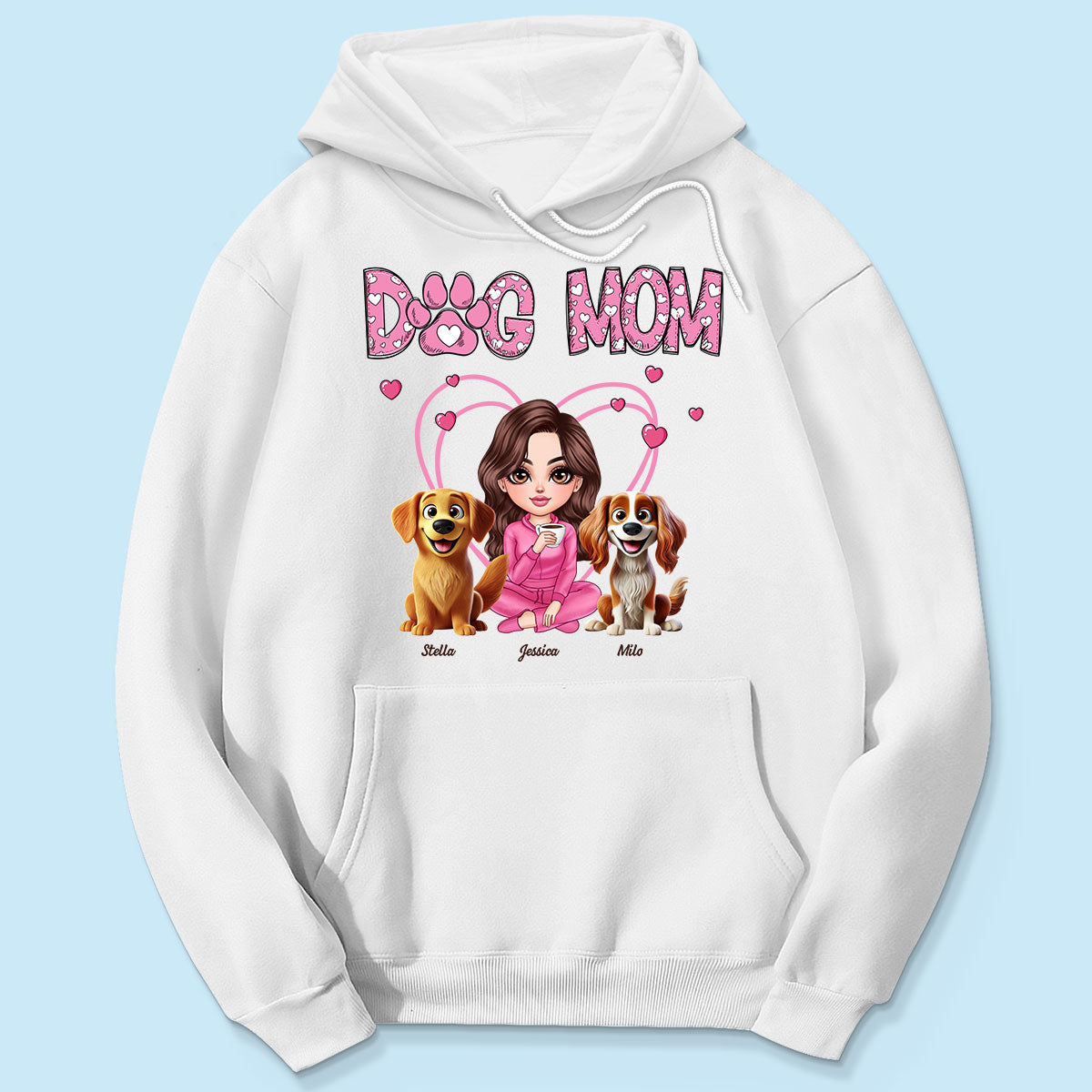 Pink Dog Mom Funny Cartoon Dog Personalized Shirt, Gift For Dog Lovers, Dog Moms