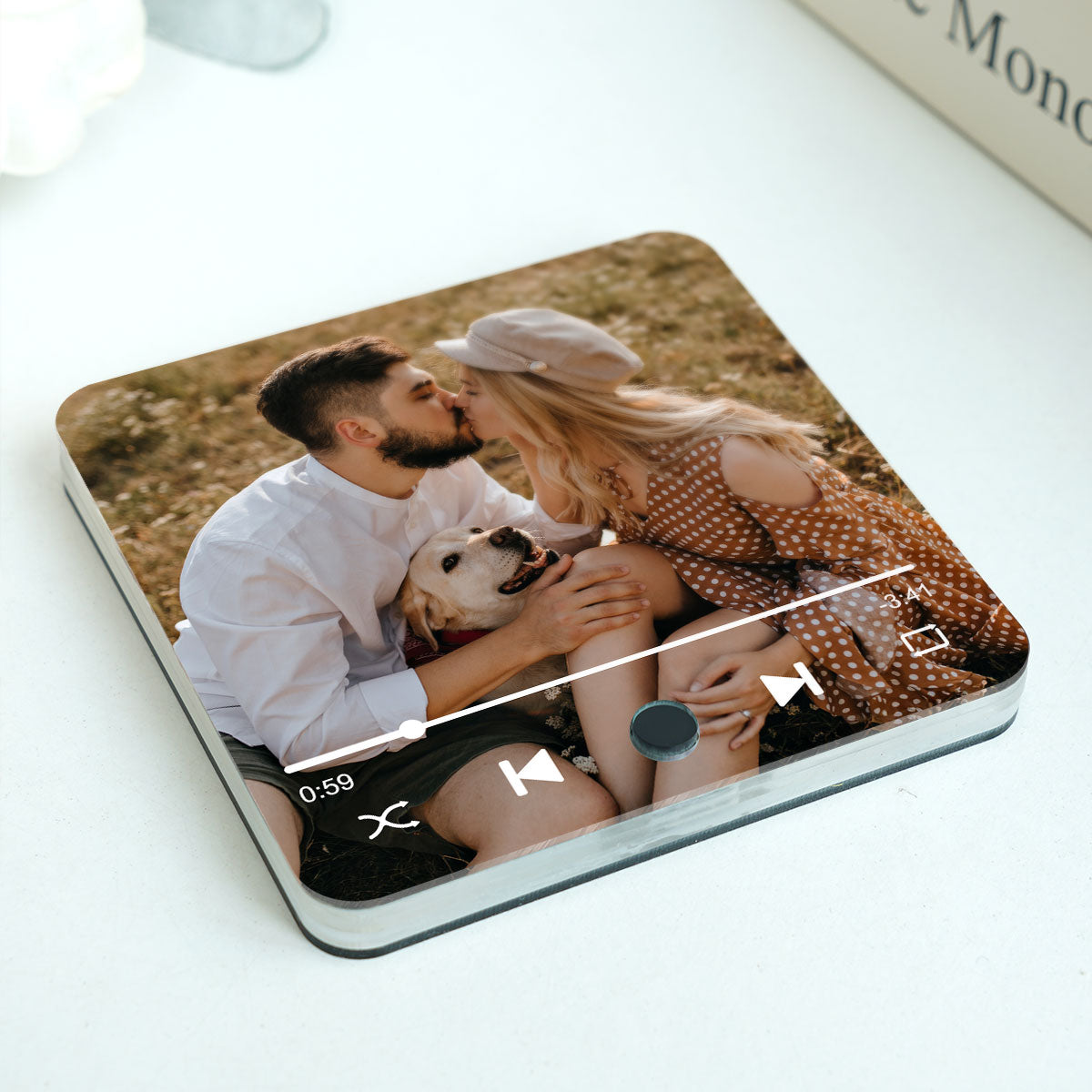 Couple Custom Photo Personalized Bluetooth Music Fridge Magnet, Gift For Couple