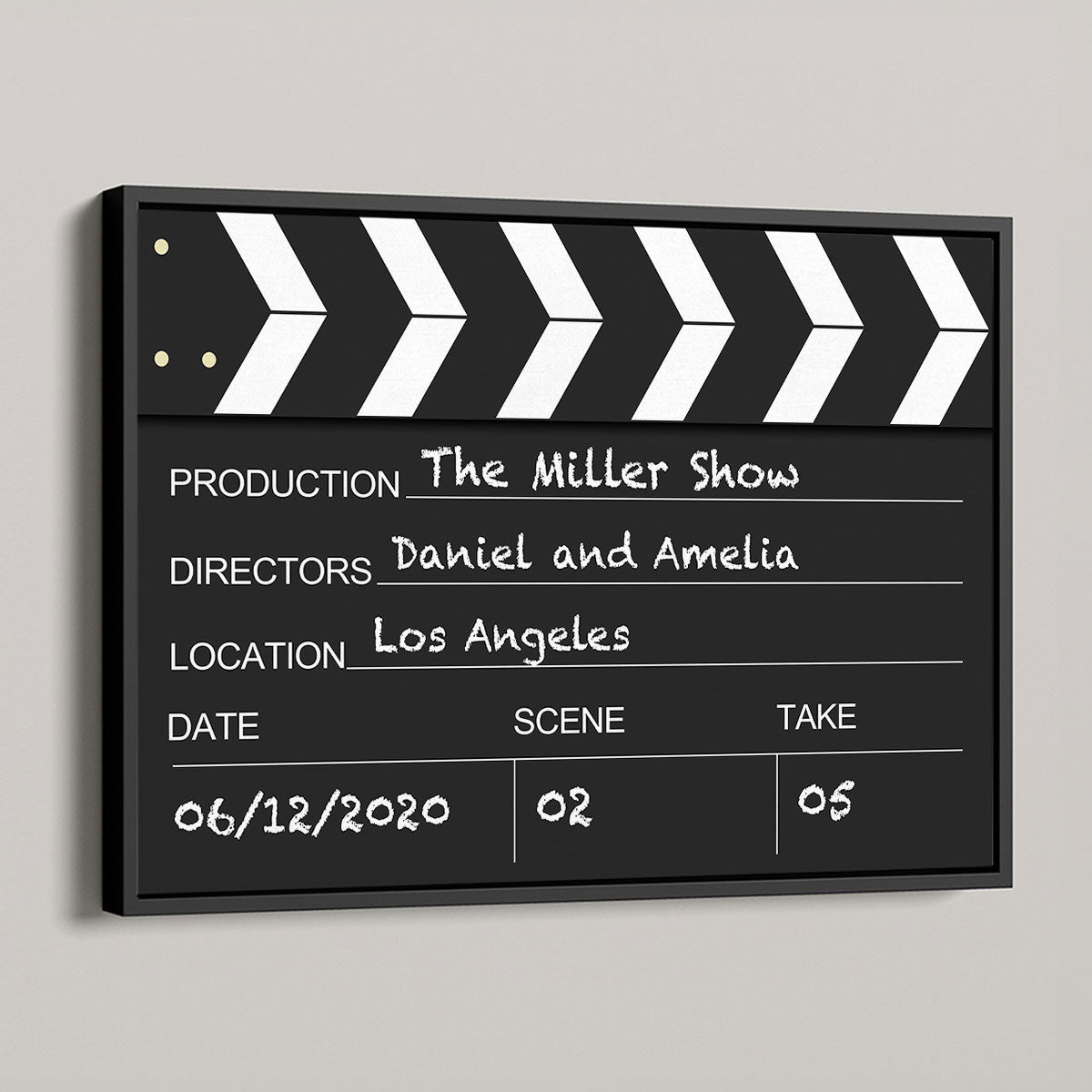 Couple Home Decor Film Clapper Style Personalized Poster