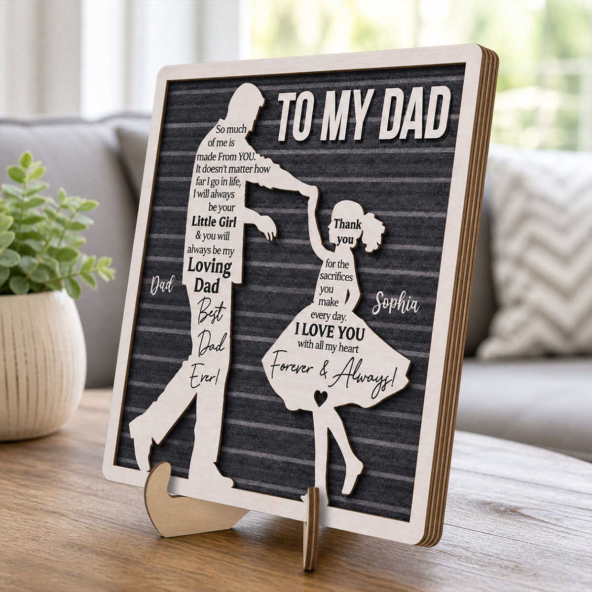 I Will Always Be Your Little Girl Father & Daughter Dancing - Personalized 2-Layered Wooden Plaque - Sentimental Gift For Dad From Daughter