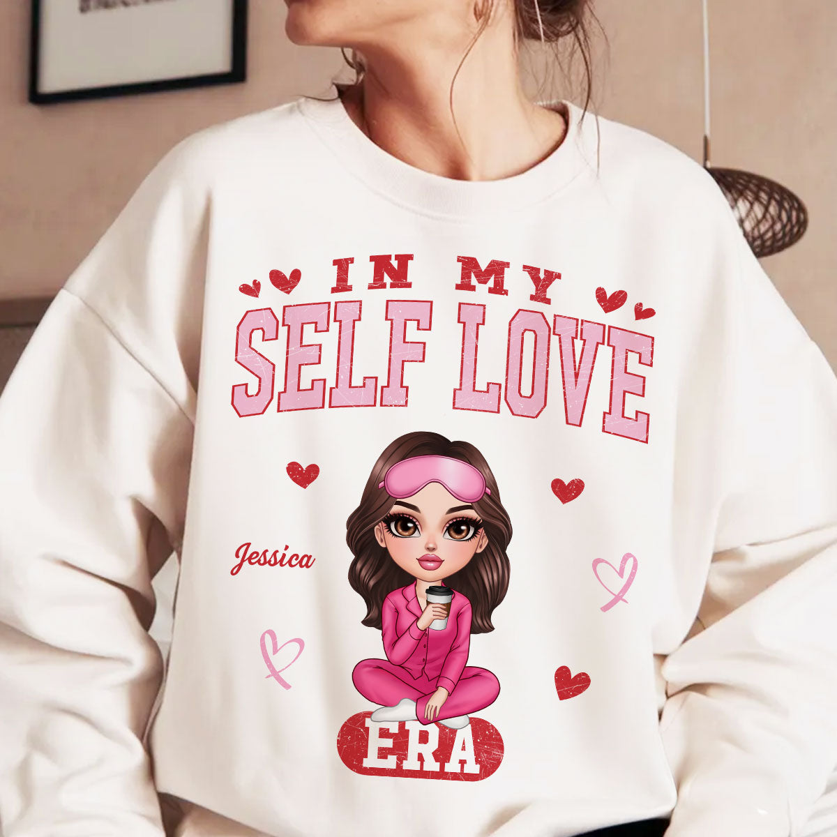 In My Self Love Era Valentine's Personalized Sweater, Personalized Anti- Sweater