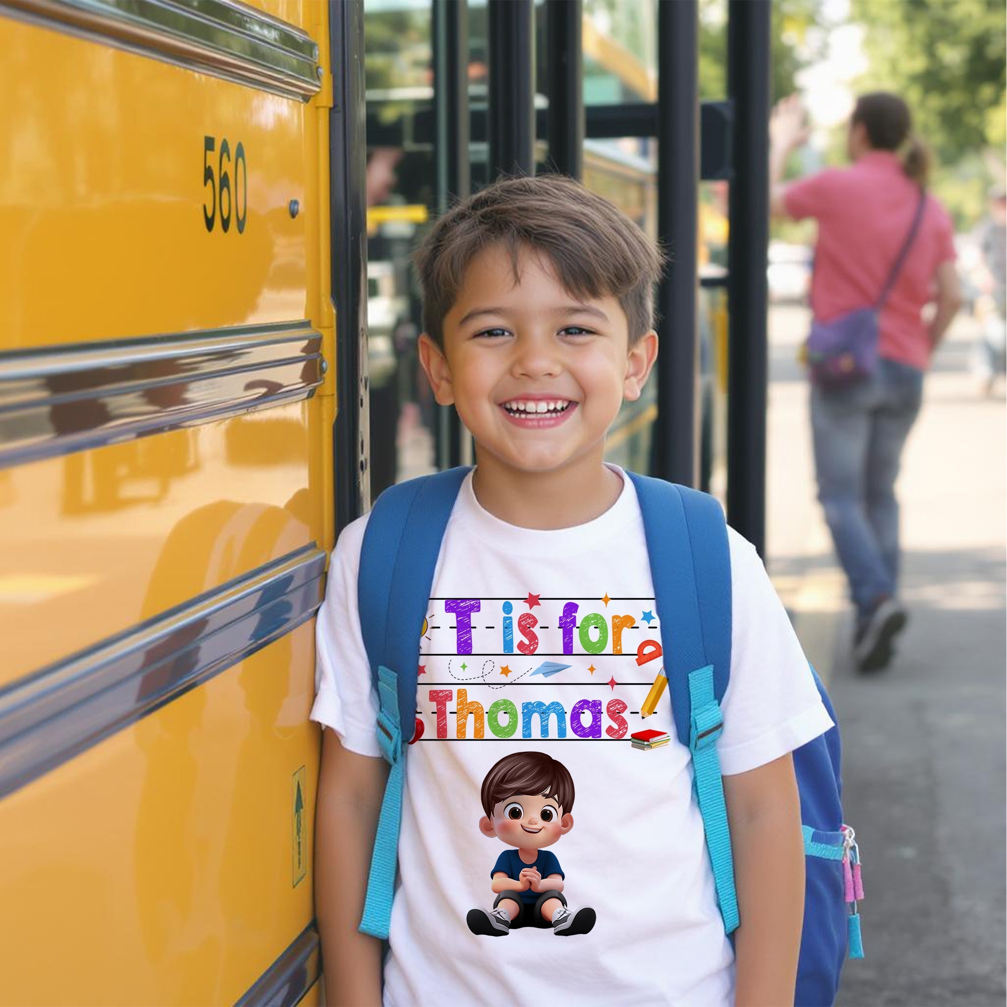 Custom Name Back To School Kids Shirt, Personalized Alphabet Kids Shirt