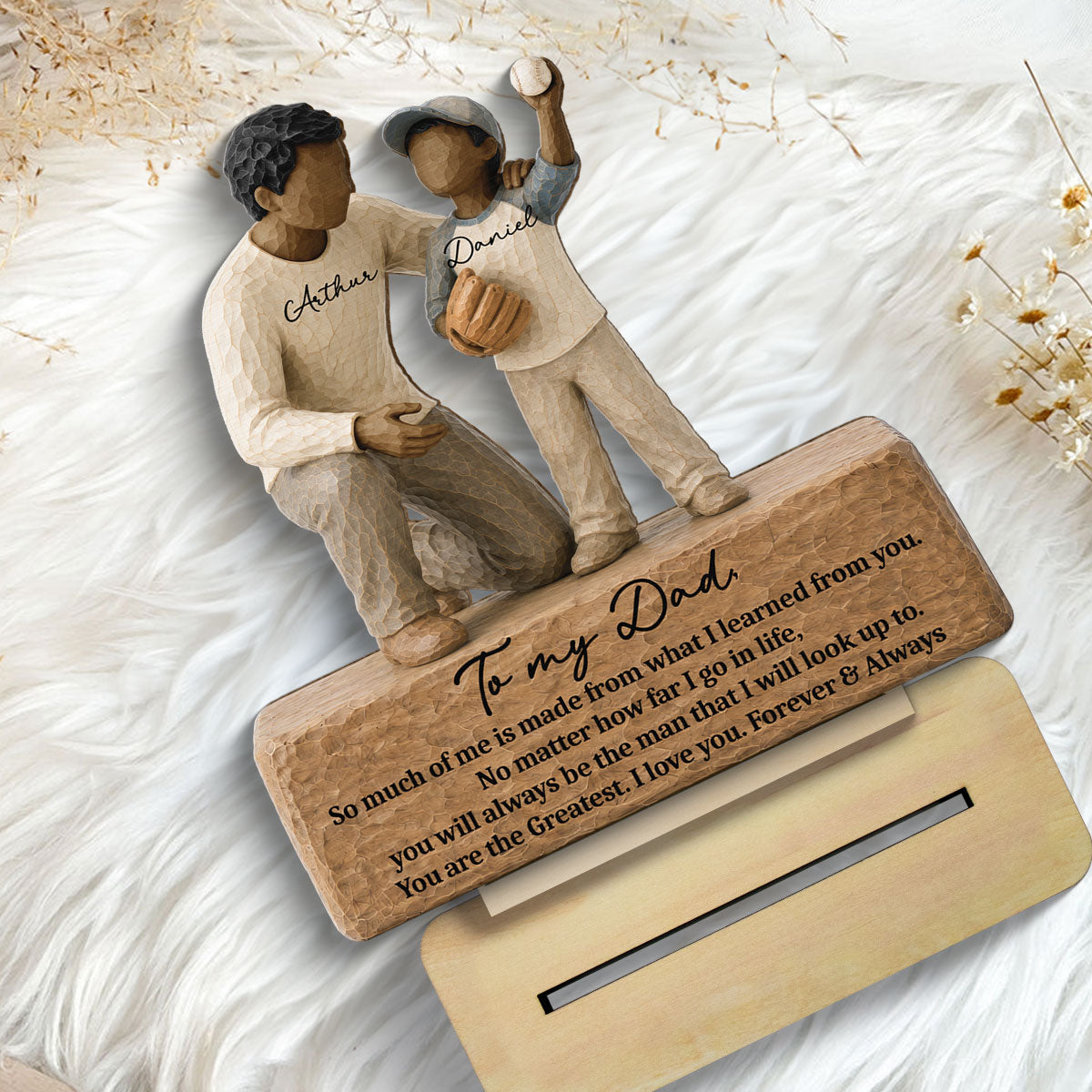 You Are The Greatest Father & Son 2D Flat Printed - Personalized 2-Layered Wooden Plaque - Sentimental Gift For Dad From Son