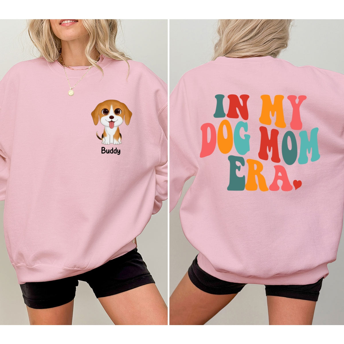 In My Dog Mom Era Cute Dogs Personalized Double Sided Sweatshirt