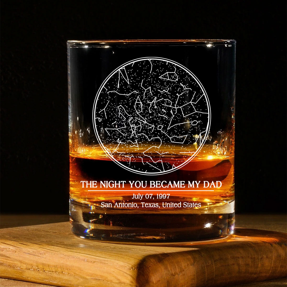 Custom Star Map by Date, The Day You Became My Dad Personalized Wine Glass, Father's Day Gift for Dad, Gift for Husband