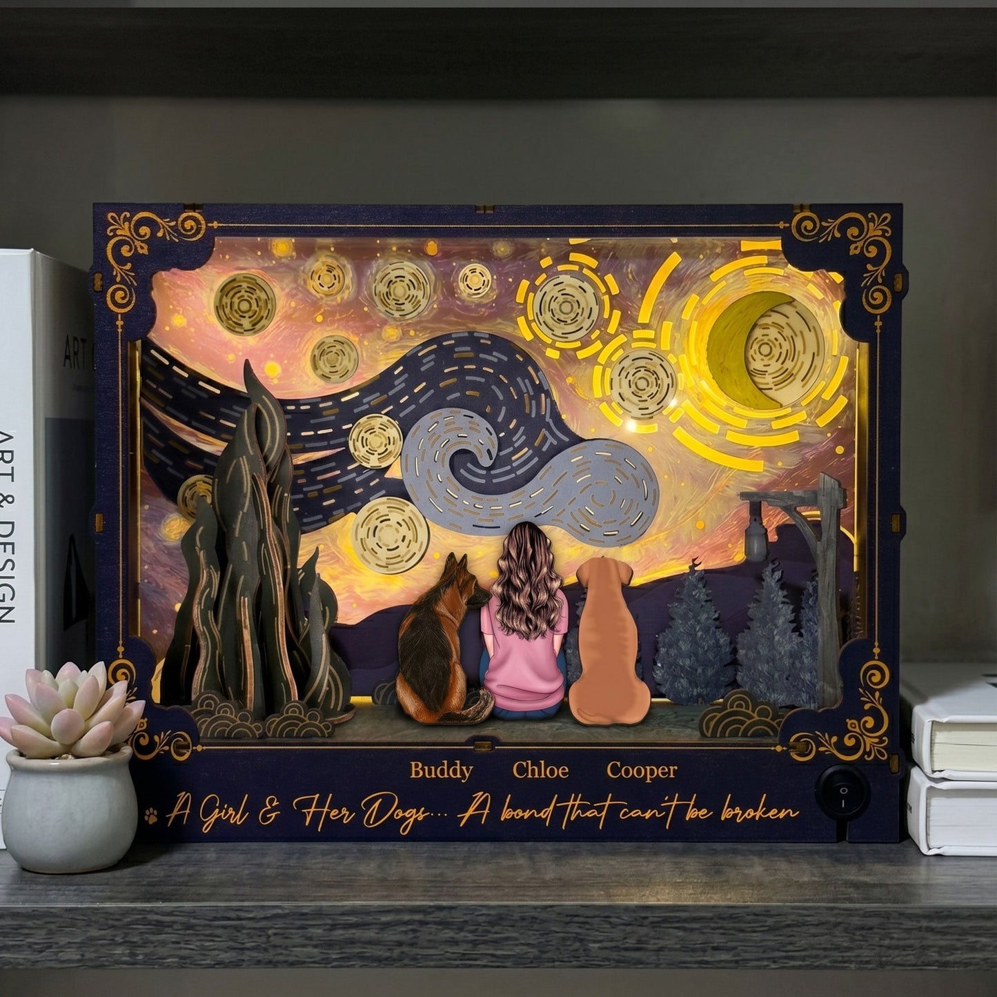 A Girl & Her Dogs A Bond That Can't Be Broken - Personalized DIY Book Nook Kit