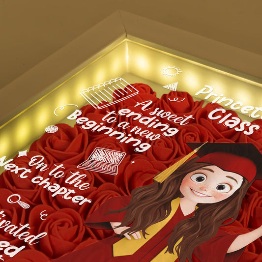 A Sweet Ending To A New Beginning Graduation - Personalized Flower Shadow Box