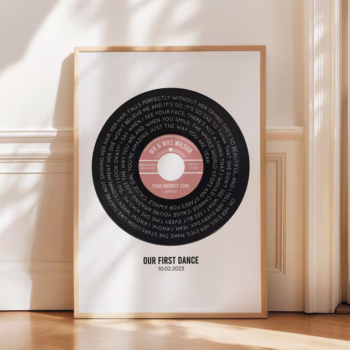 Custom Vinyl Record Label Print Personalized Poster - Wedding, Valentine's Day, Anniversary, Mother's Day, Father's Day Unique Gift for Him or Her