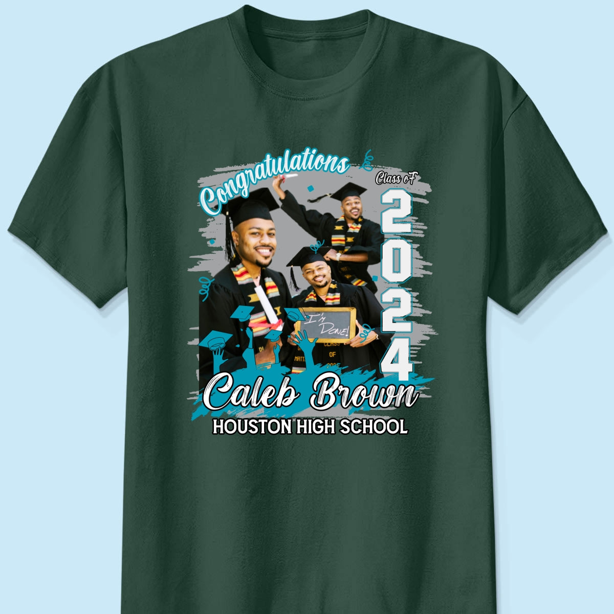 Congratulations Grad 2024 Photo Inserted Graduation Gift Personalized Shirt