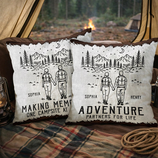 Adventure Partners For Life Camping Couple Gift - Personalized Pillow (Insert Included)