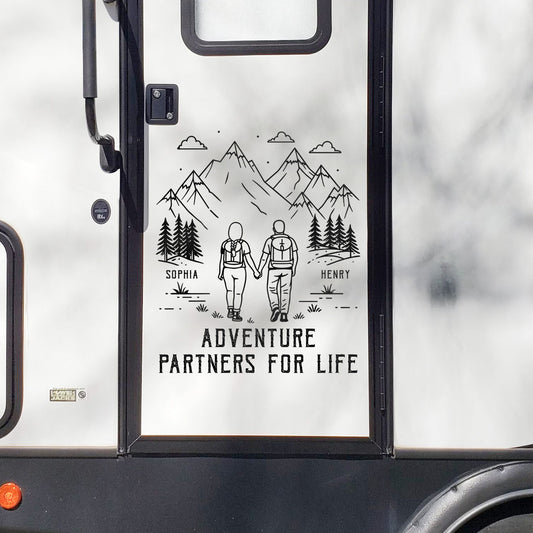 Adventure Partners For Life Camping Couple - Personalized RV Decal