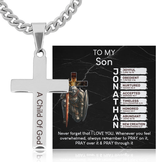Always Remember To Pray On It, Pray Over It & Pray Through It - Personalized Cross Necklace With Card