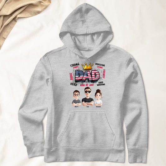 Father's Day Gifts, American Dad Man Of God - Personalized Shirt