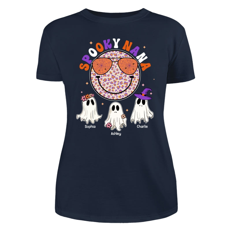 Halloween Spooky Grandma Mom Smiley Face Personalized Shirt