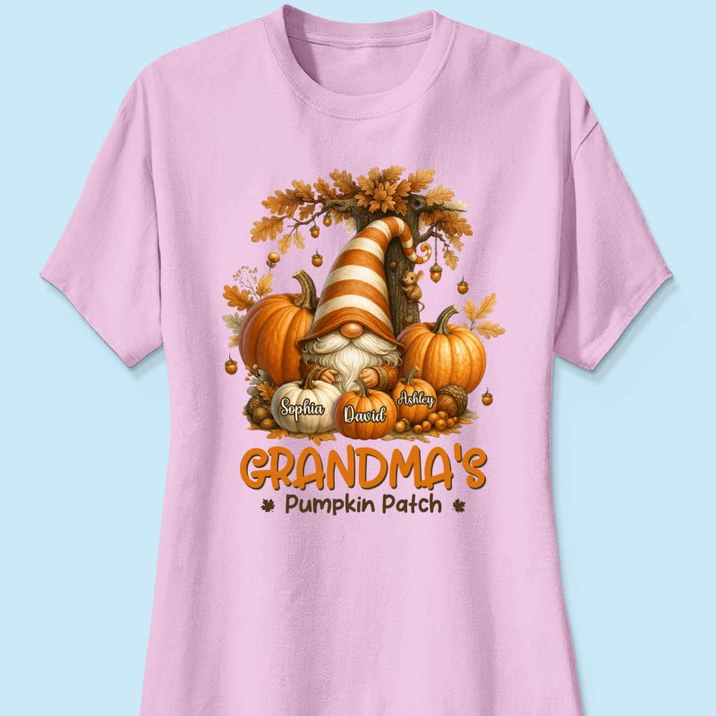 Gnome Grandma's Pumpkin Patch Personalized Fall Sweatshirt, Cozy Fall Sweatshirt for Grandma