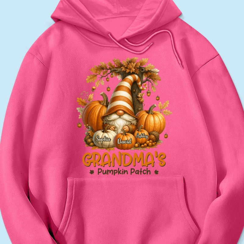 Gnome Grandma's Pumpkin Patch Personalized Fall Sweatshirt, Cozy Fall Sweatshirt for Grandma