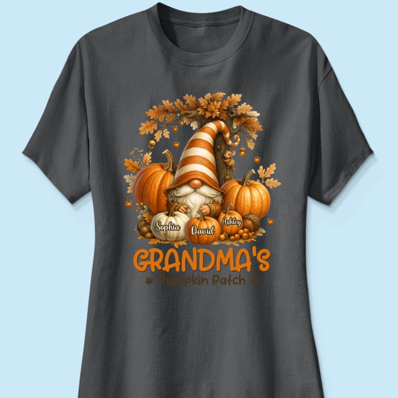 Gnome Grandma's Pumpkin Patch Personalized Fall Sweatshirt, Cozy Fall Sweatshirt for Grandma